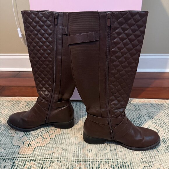 *Extra Wide Calf* Dark Brown Riding Boots (9W) - Picture 2 of 5